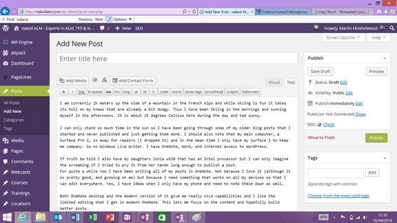 Blogging from 2500 meters