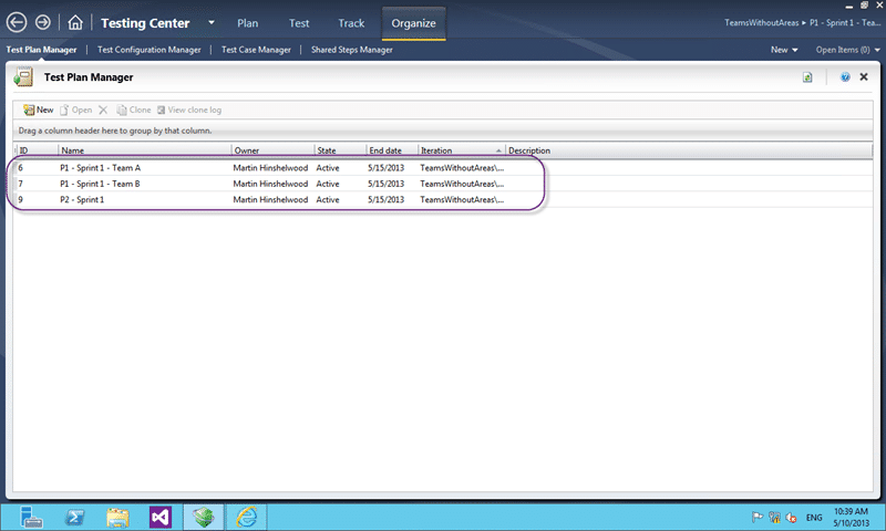 Naked ALM: Three Test Plan exist but don&rsquo;t show up in the Test Hub