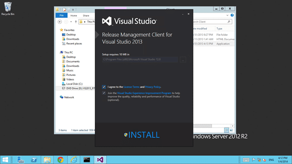 Installing Release Management Client for Visual Studio 2013
