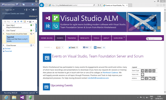 Microsoft Test Runner in action