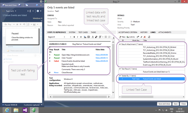 Microsoft Test Runner created Bugs from nowhere