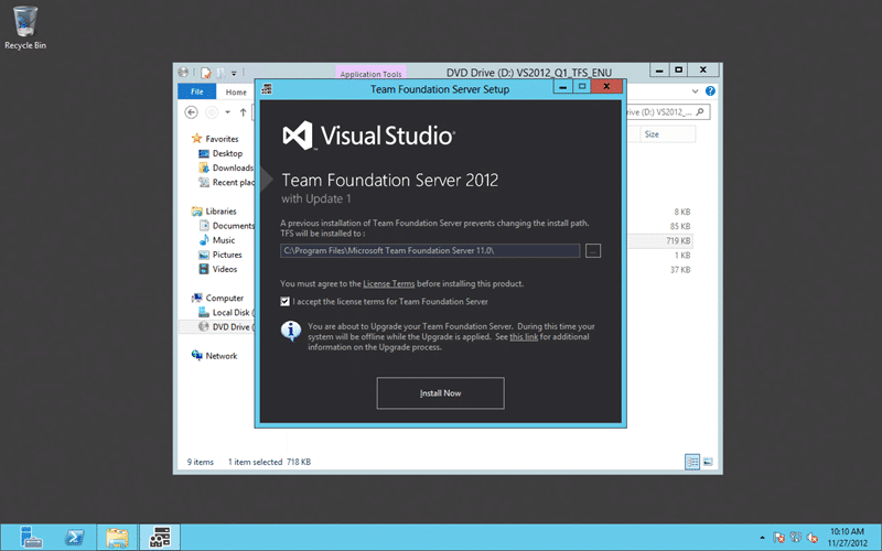 Upgrading Team Foundation Server 2012 to Update 1