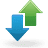 One arrow going up and another going down